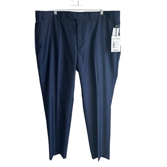 Lauren Ralph Lauren Edgewood Wool Blend Navy Blue Trouser Pant 42x30 - Picture 1 of 9